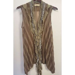 Pretty Angel Sleeveless Open Cardigan Kimono Lace Ruffles Fairy Feminine M